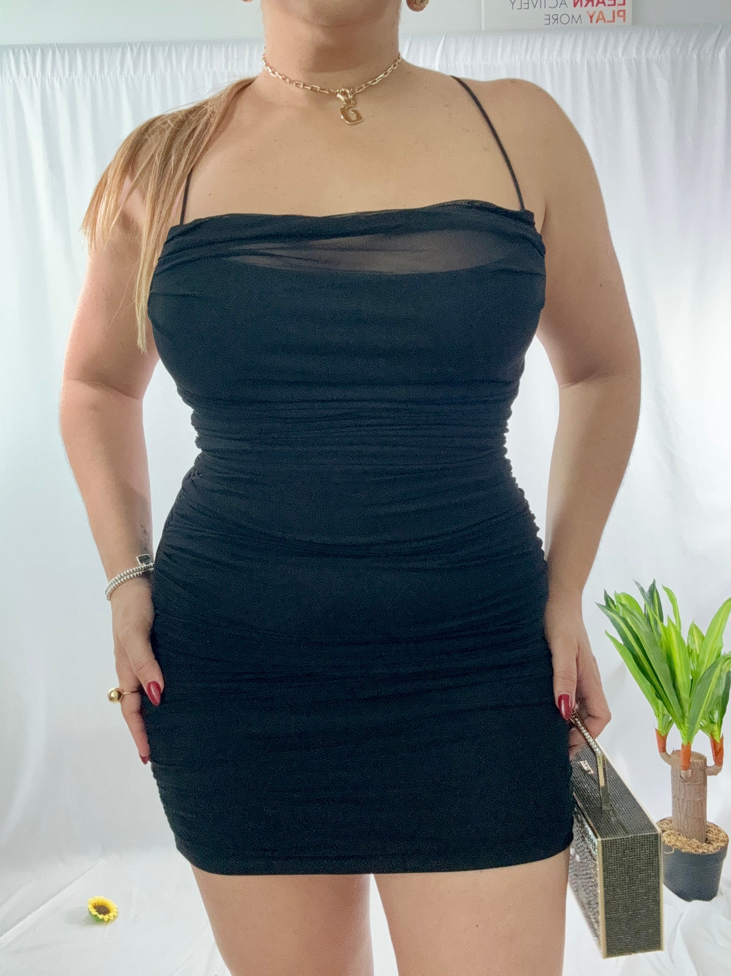 Little Black Mesh Dress