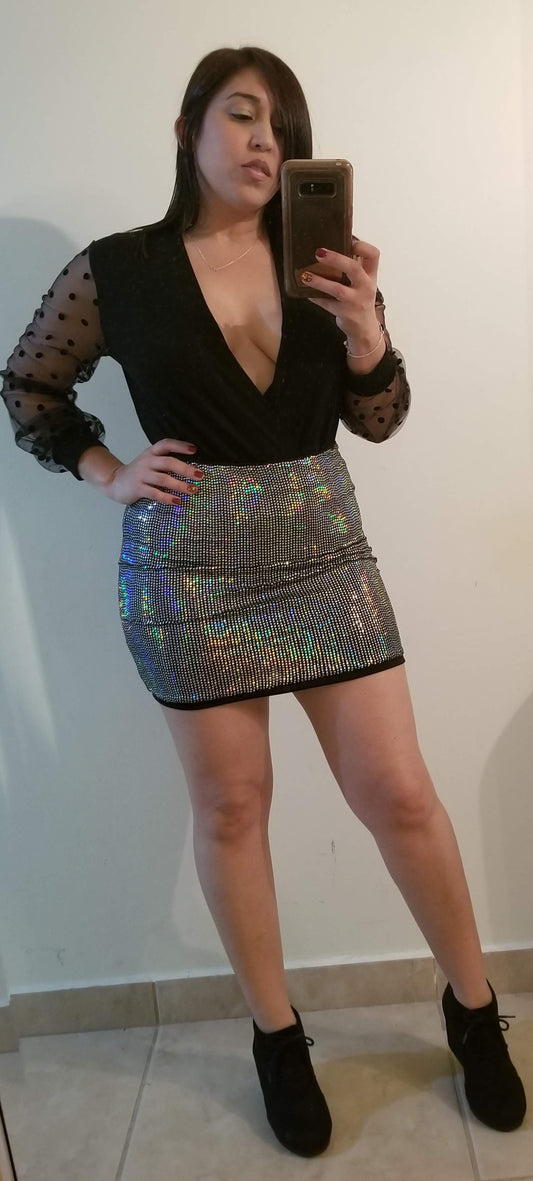 Metallic Bodycon Skirt