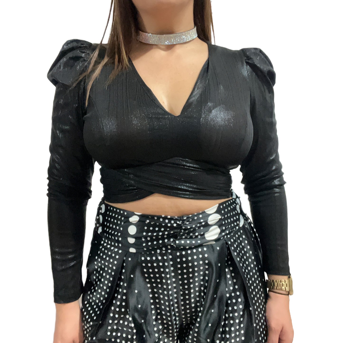 NYE Black Crop Top