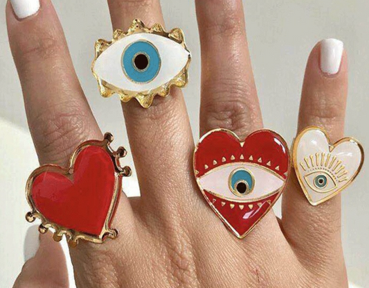 Vintage Eye Ring 4 pcs Set