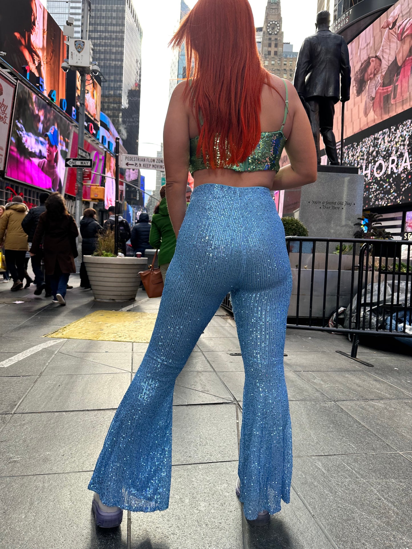 Blue Glitter Pants