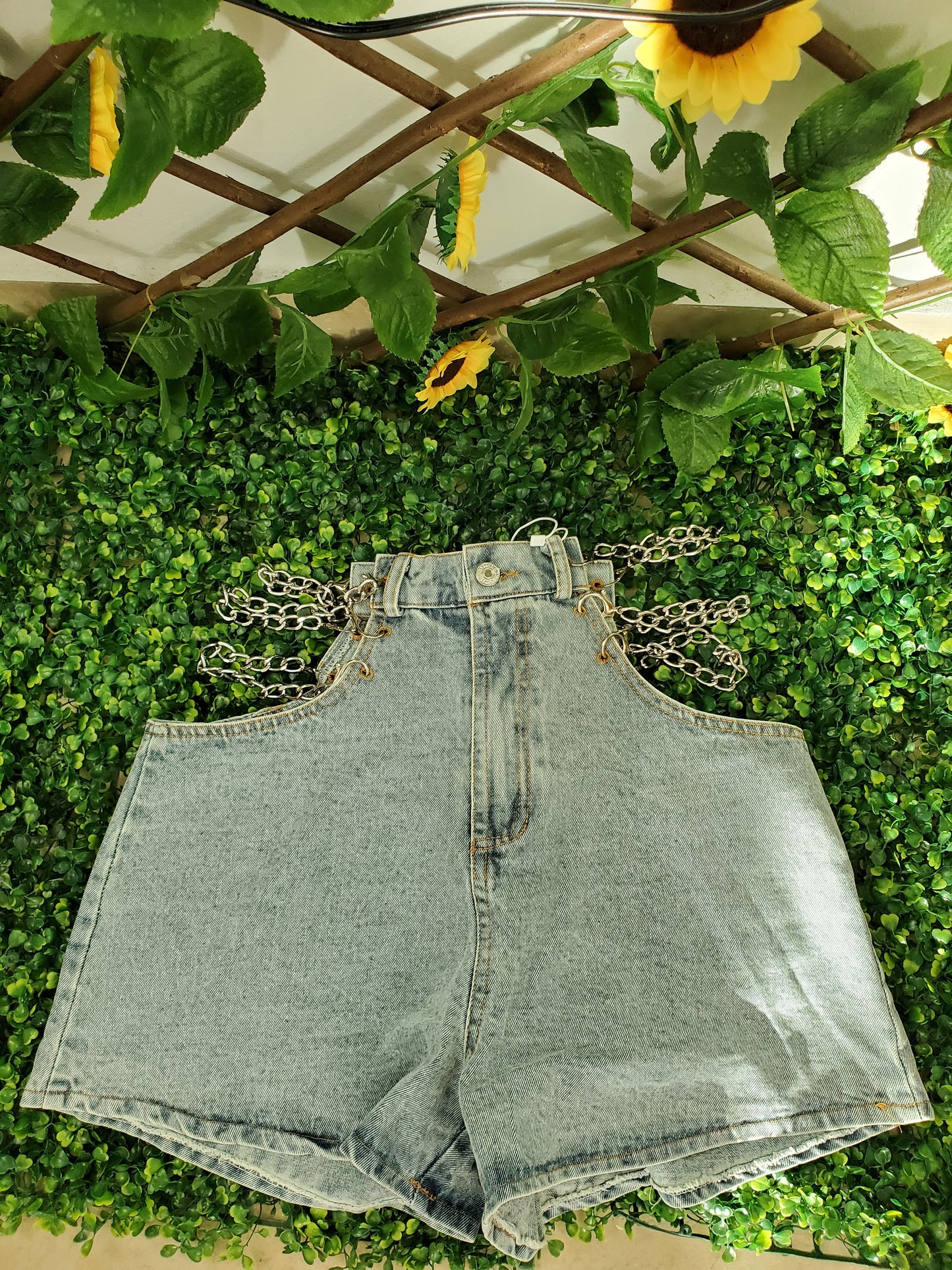 Chain Denim Short