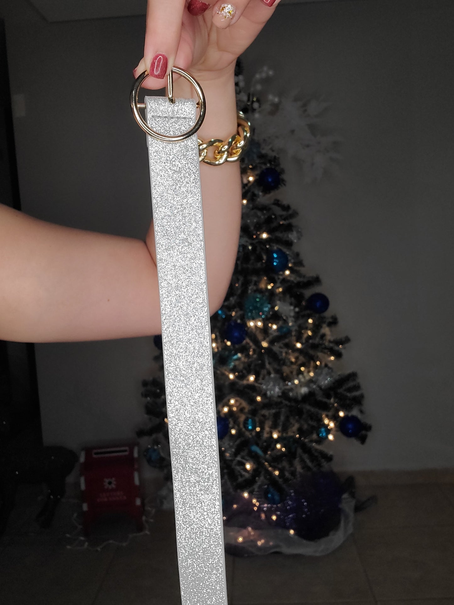 Silver Glitter Belt