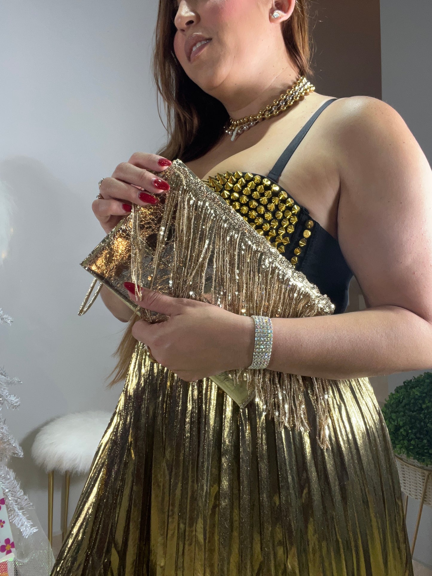 Gold Fringe Purse