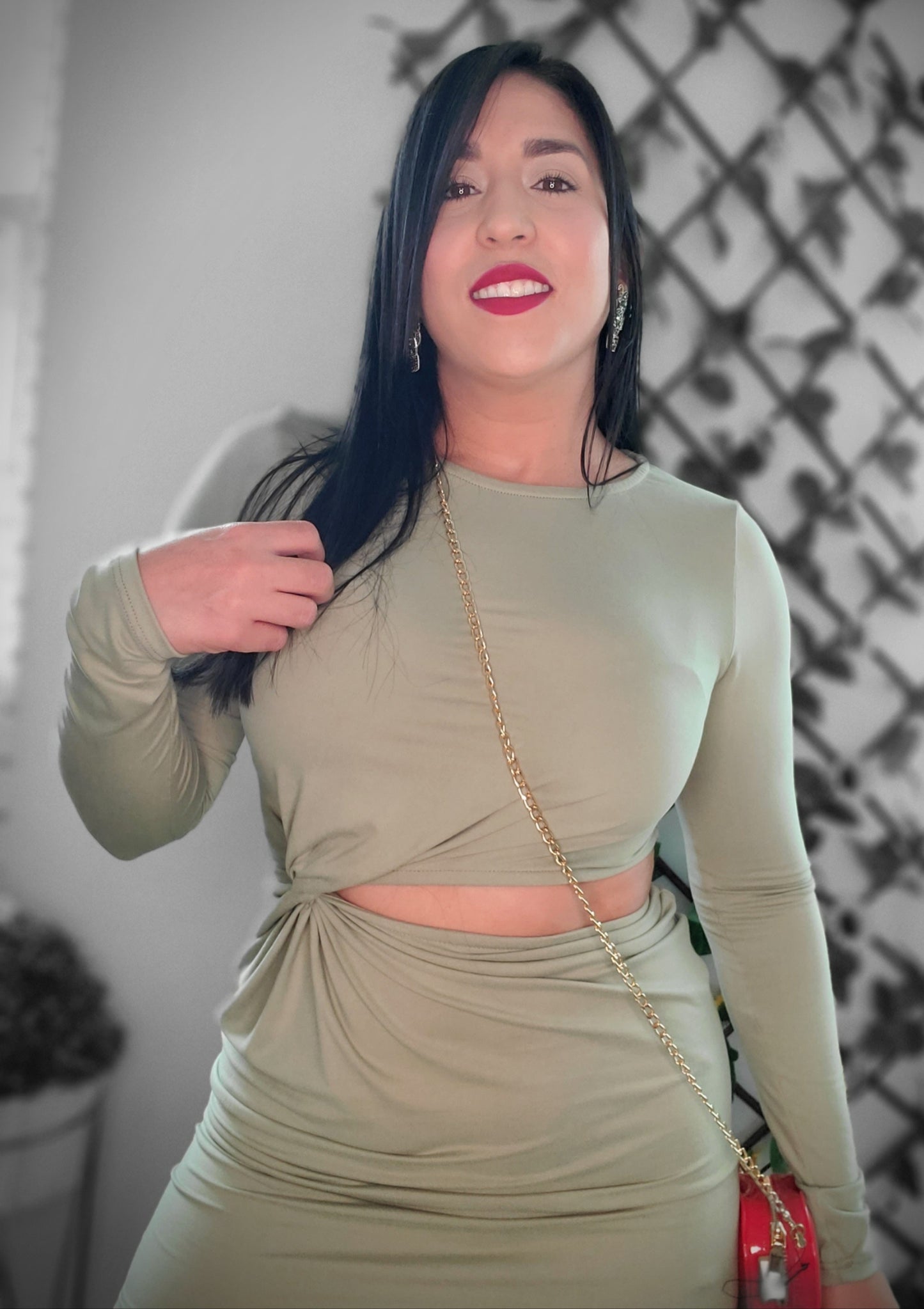 Olive Open Dress