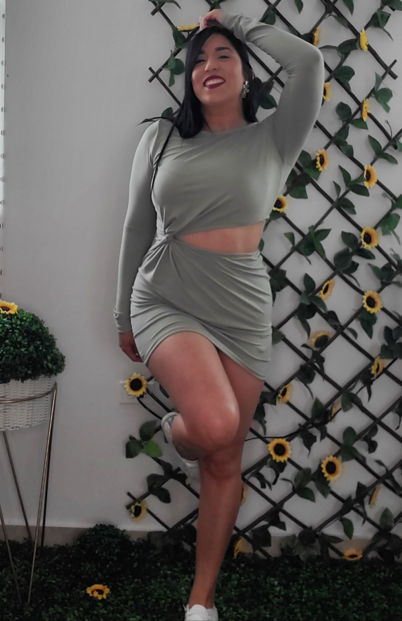 Olive Open Dress