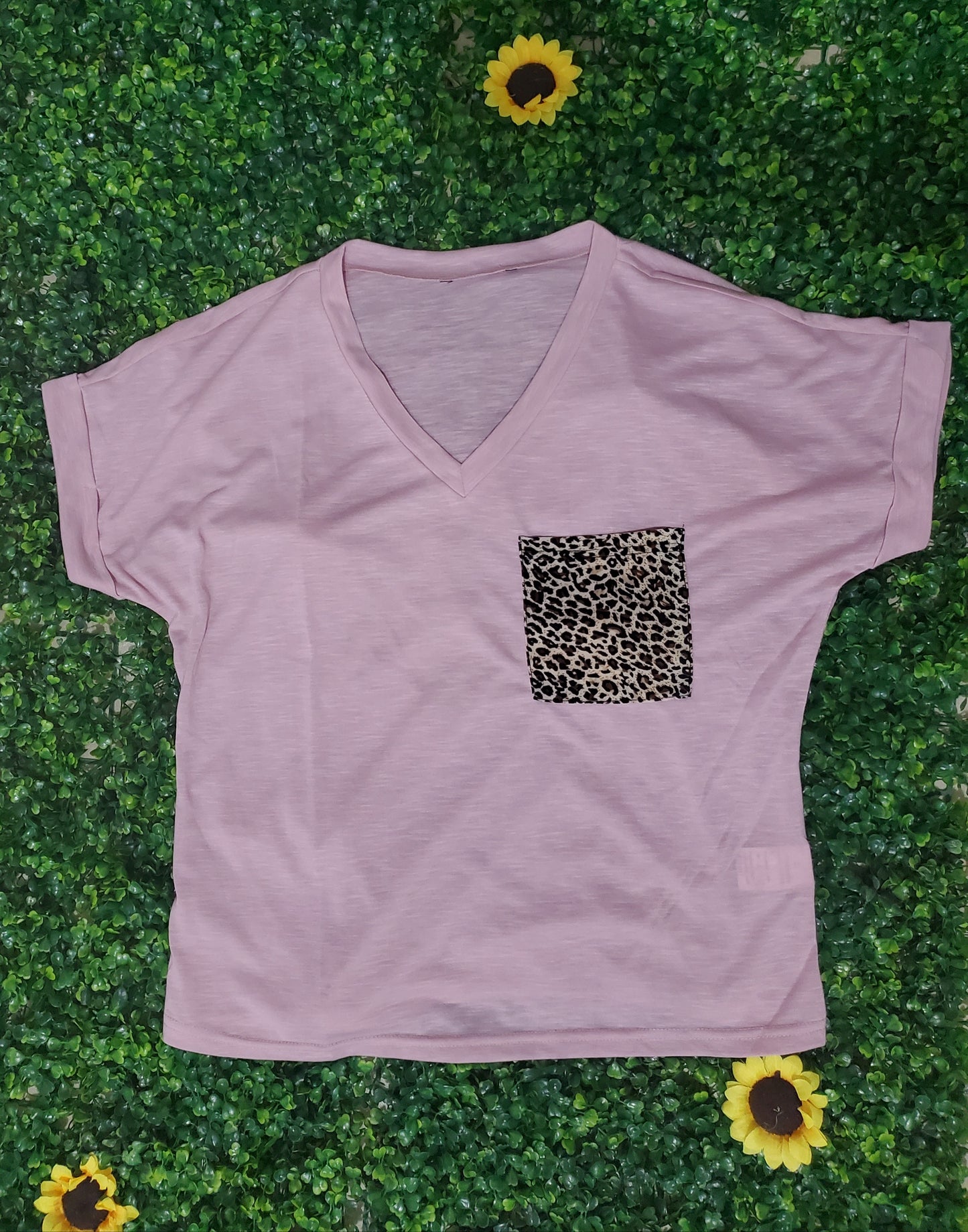 Oversize Animal Print Basic Shirt (Pink) Plus size