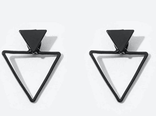 Triangle Black Earrings