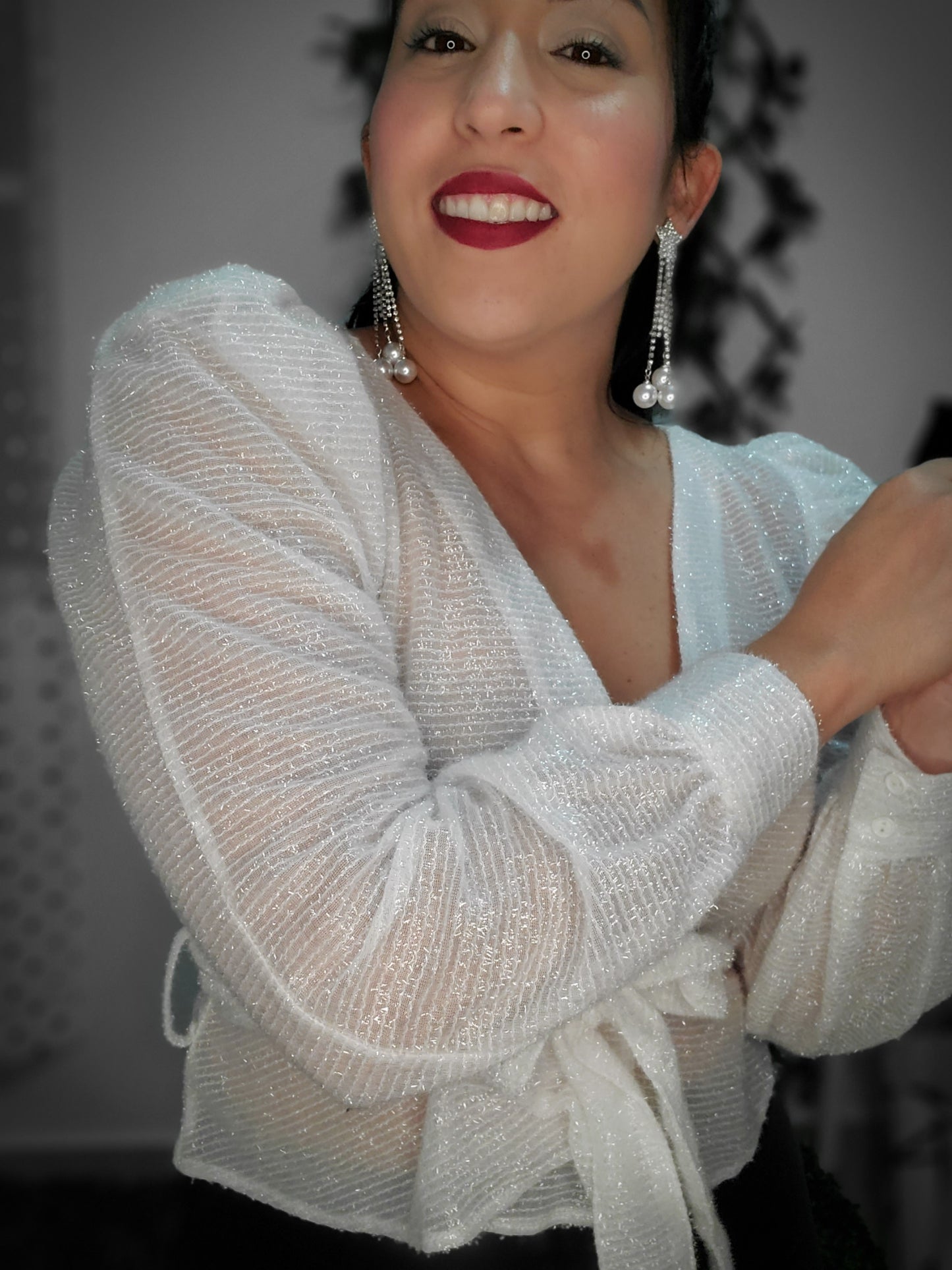 Puffy White Blouse